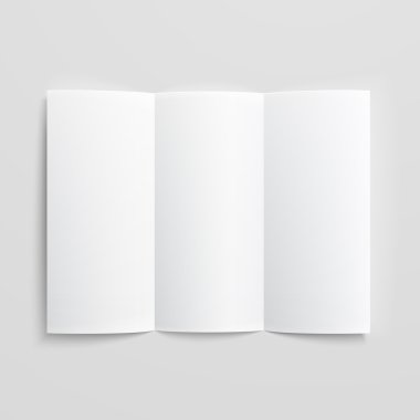 Blank trifold paper brochure. clipart