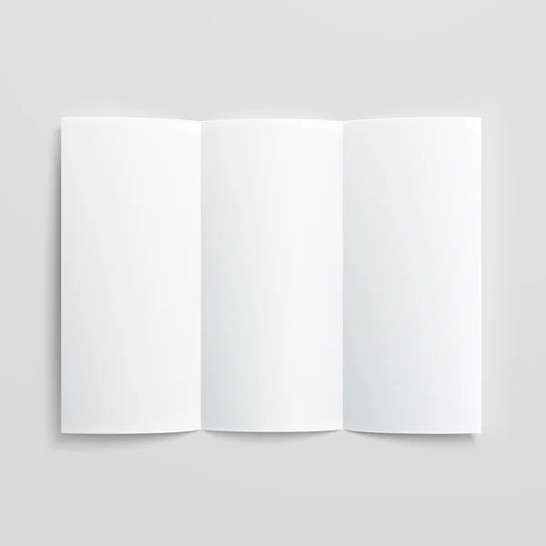 Lege driebladige papier brochure. — Stockvector