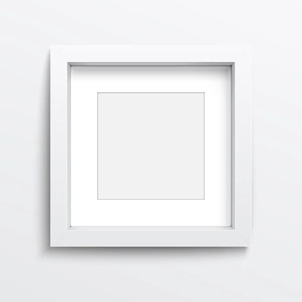 White square frame on gray wall. — Stock Vector