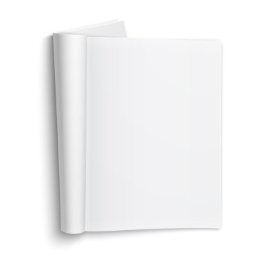 Blank open magazine template with soft shadows. clipart