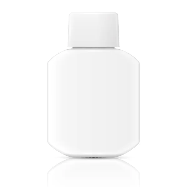 Witte lotion fles sjabloon. — Stockvector