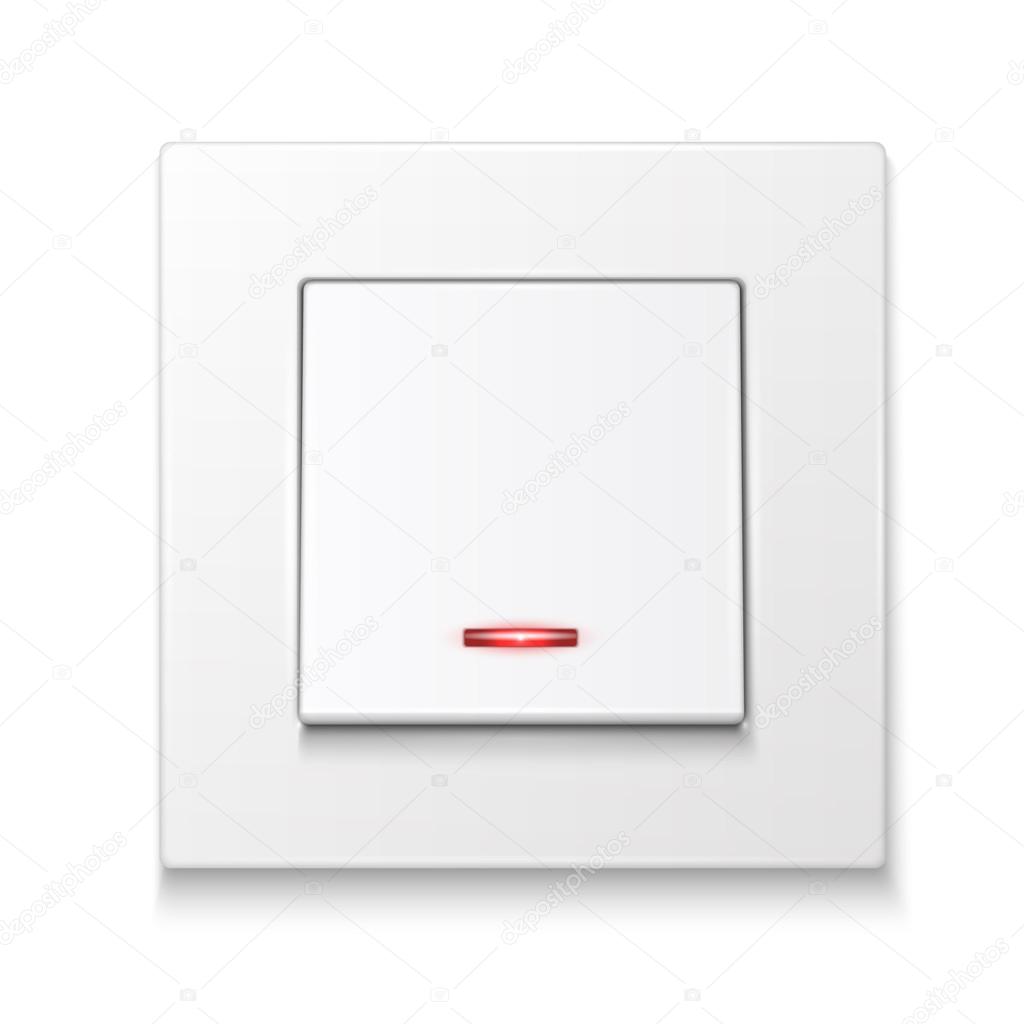 White wall switch with illumination.