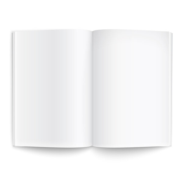 Blank magazine template with soft shadows.