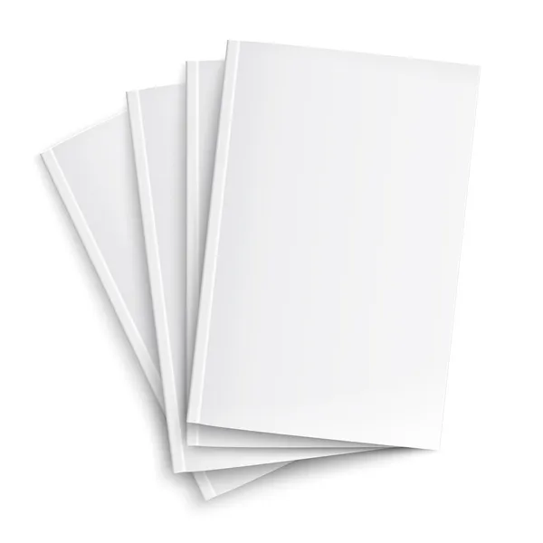 Pila de plantilla de revistas en blanco . — Vector de stock