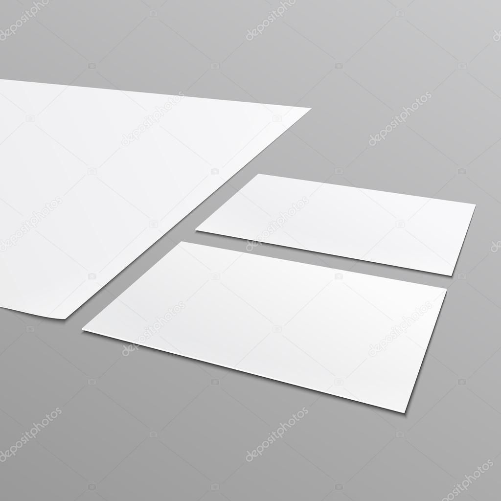Blank stationery layout, A4 paper, business card.