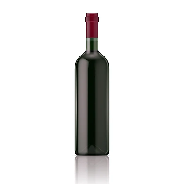 Röd vinflaska. — Stock vektor