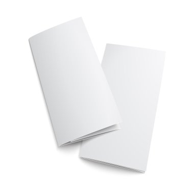 Couple of blank trifold paper brochure. clipart