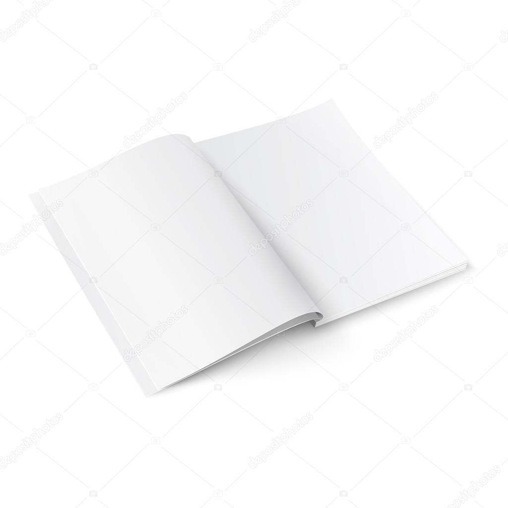 Blank magazine template with soft shadows.