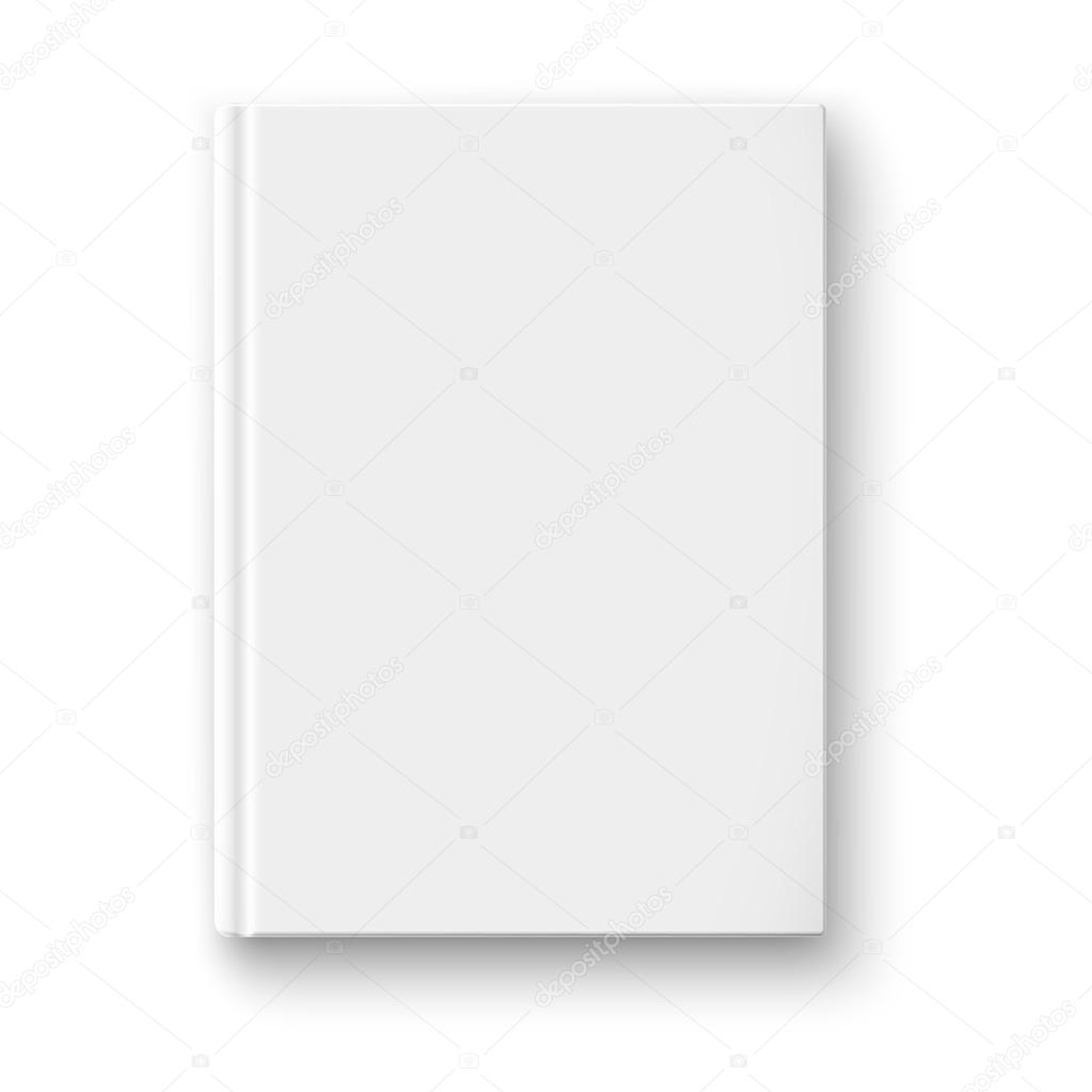 Blank book template with soft shadows.