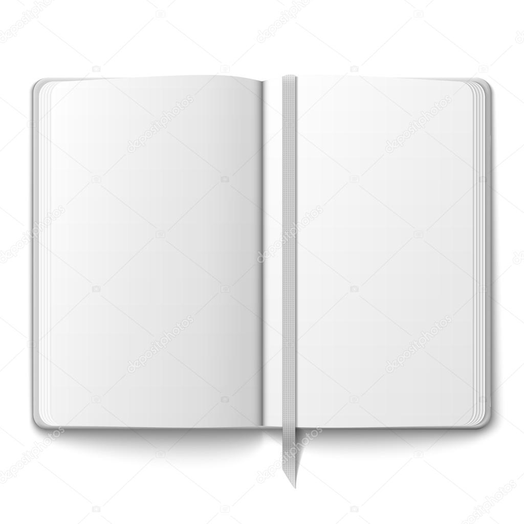 Blank copybook template with bookmark.