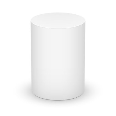 White cylinder on white background. clipart
