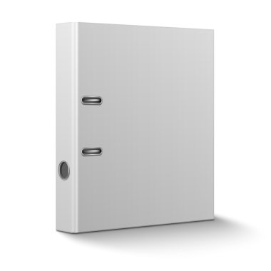 Office binder standing on white background. clipart