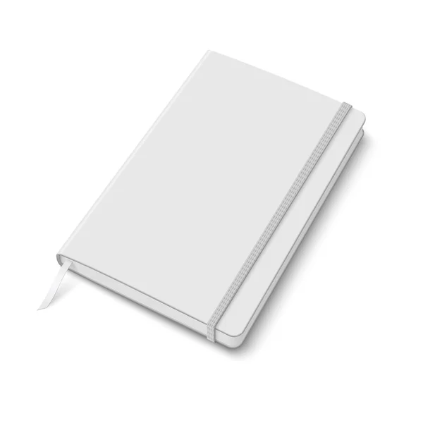 Blank copybook template with elastic band. — Stock Vector