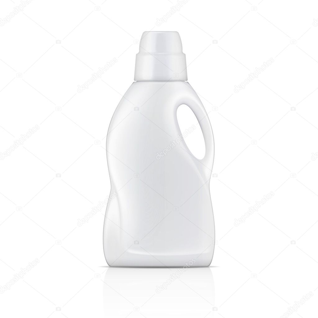 White bottle for liquid laundry detergent.