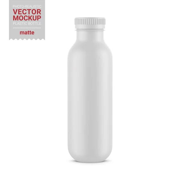 Λευκό ματ πλαστικό μπουκάλι mockup. Εικονογράφηση διανύσματος. — Διανυσματικό Αρχείο