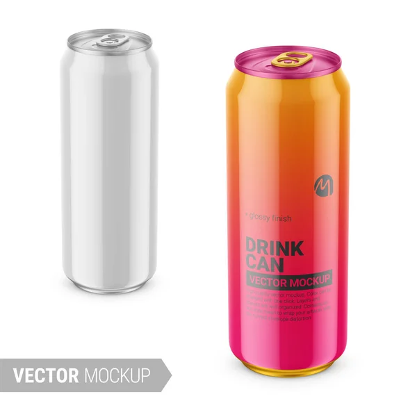 White glossy plastic bottle mockup. Vector illustration. — Stock Vector