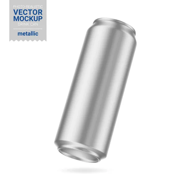 La bebida gris metálica puede maquillarse. Ilustración vectorial. — Archivo Imágenes Vectoriales
