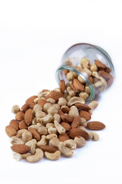 Various nuts in a jar — Stock Photo, Image