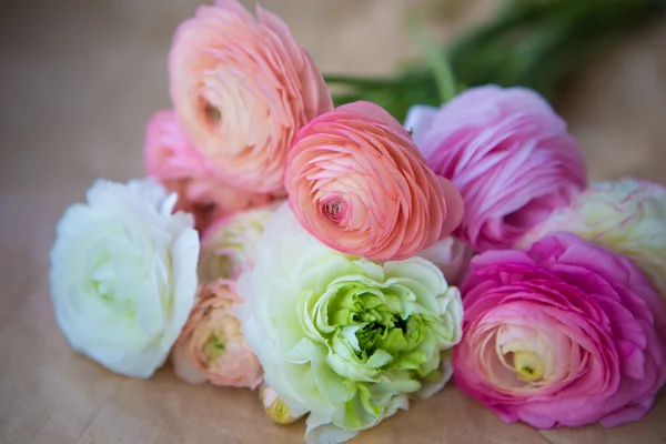 Ramo de Ranunculus sobre papel artesanal — Foto de Stock