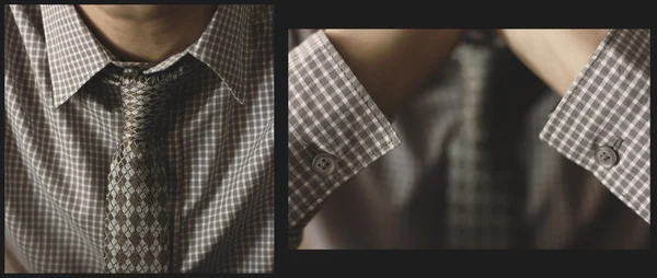 Homem de negócios em camisa cinza com gravata — Fotografia de Stock