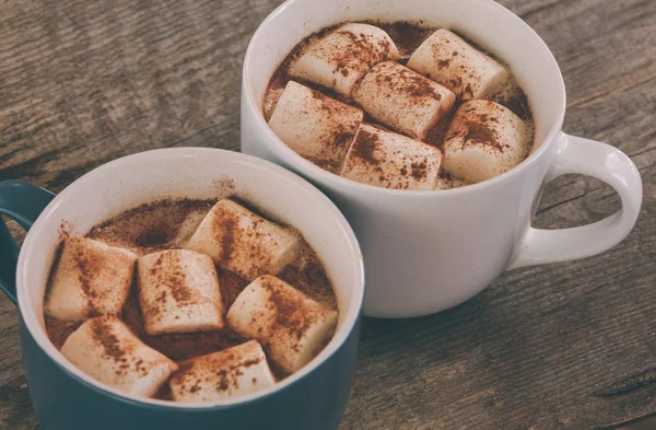 Taza de cacao con malvavisco y canela — Foto de Stock