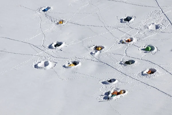 Tält i snön — Stockfoto