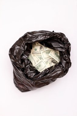 dolar ile çöp torbası