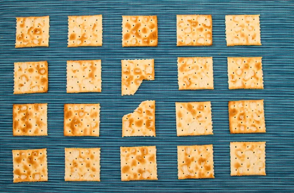 Bitten Crackers background — Stock Photo, Image