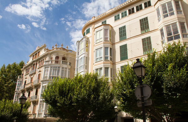 Palma de Mallorca facades in the cit