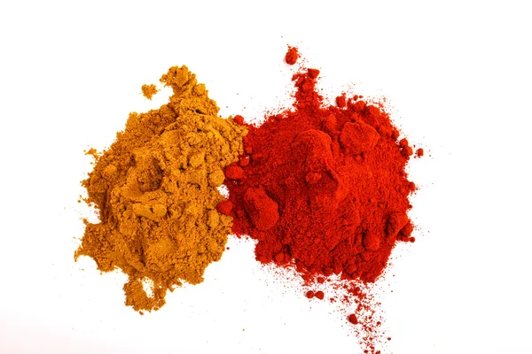 Paprika en peper poeder — Stockfoto