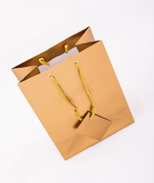 Gouden geschenk tas — Stockfoto