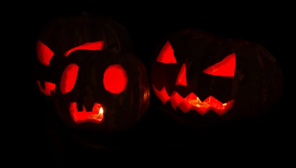 Halloween pumpkins in the dark — Stock Photo, Image