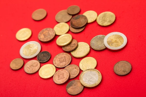 Monedas en euros — Foto de Stock