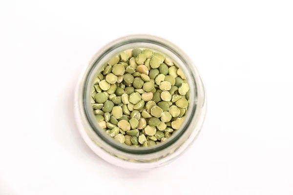 Pea in a glass pot — Stock Photo, Image