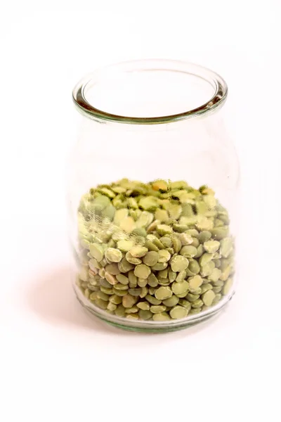 Pea in a glass pot — Stock Photo, Image