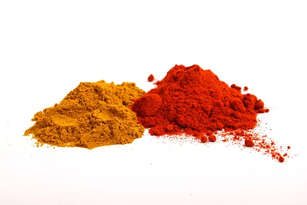 Paprika och peppar pulver — Stockfoto