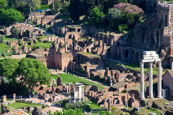 Panoramisch uitzicht van oude Romeinse ruïnes — Stockfoto