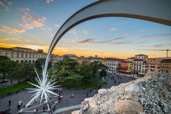 Uitzicht vanaf de arena van verona piazza bra — Stockfoto