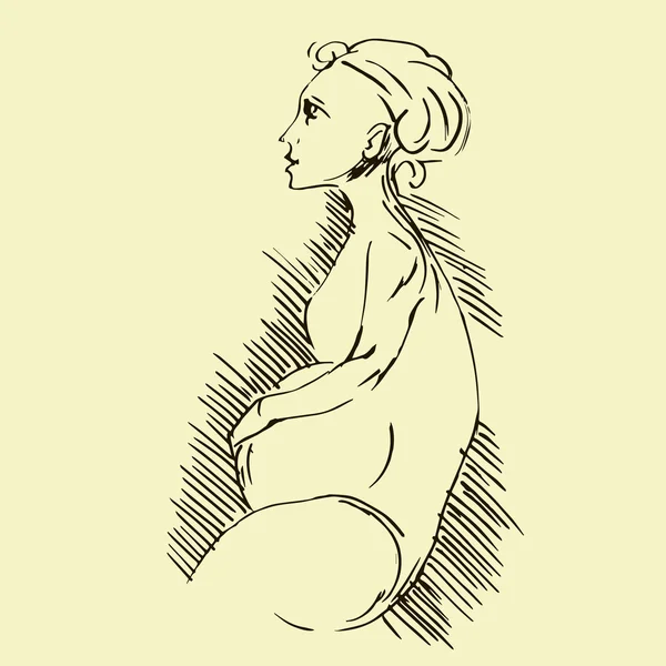 Zwangere vrouw — Stockvector