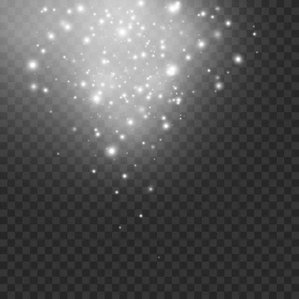 Die Staubfunken Und Goldenen Sterne Leuchten Mit Besonderem Licht Lichteffekt — Stockvektor