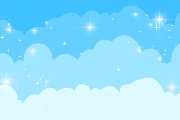 Cute Cartoon Clouds Sky Stars Background Vector Illustration Eps10 Royalty Free Stock Illustrations