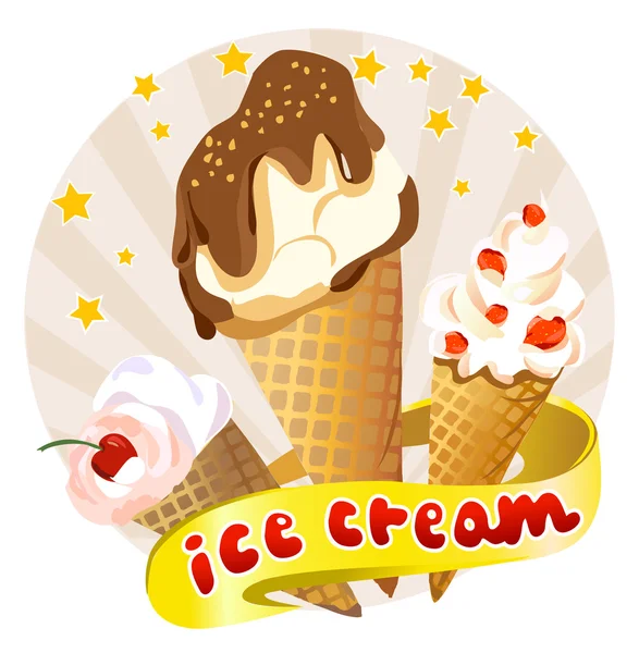 Icono con un conjunto de helado — Archivo Imágenes Vectoriales