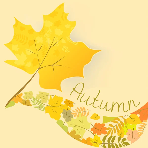 Abstract background with autumn maple leaf — Stock Vector