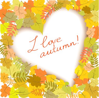 kalp şeklinde sonbahar çerçeve