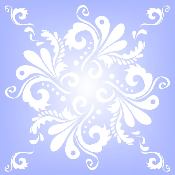 Patrón floral sobre un fondo azul — Vector de stock