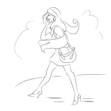 Robot çalışan bir kız resmi