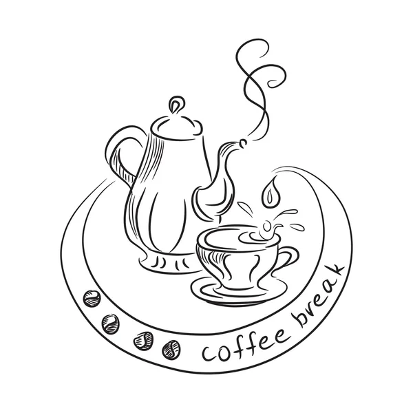 Кофейный натюрморт — стоковый вектор