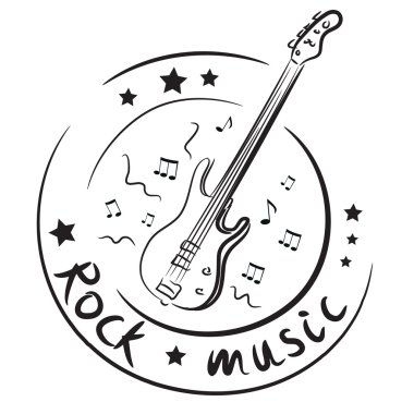 simgesi bas gitar ve notlar