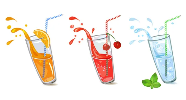 Set de bebidas refrescantes — Vector de stock