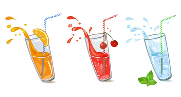 Set de bebidas refrescantes — Vector de stock